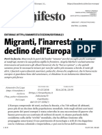 Migranti, l’Inarrestabile Declino Dell’Europa