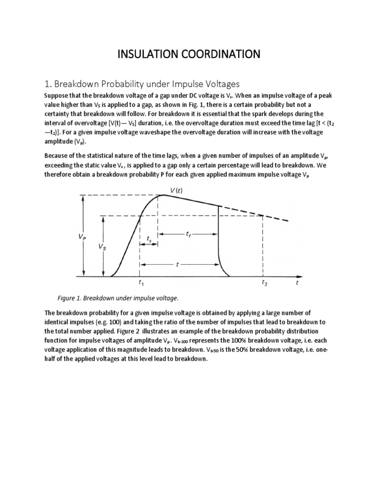 Lecture Note Insulation Coordination PDF Electrical Breakdown