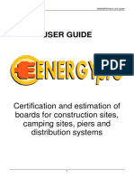 User Guide: Certification and Estimation of Boards For Construction Sites, Camping Sites, Piers and Distribution Systems