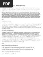 Passing of the Ex Parte Decree