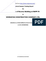 Hindustan Construction (HCC) - Civil Engg. (CE) Summer Industrial Training Report - Free PDF Download
