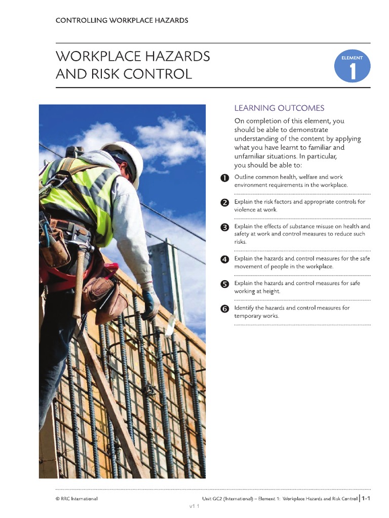 Workplace Hazards and Risk Control | PDF | Teaching Methods & Materials ...