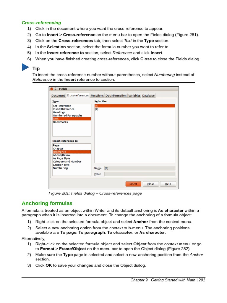Cross-Referencing: Reference in The Insert Reference To Section | PDF ...