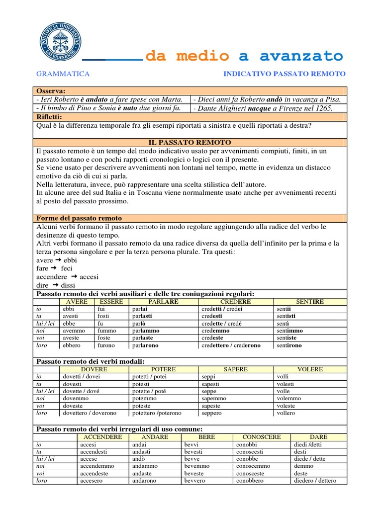 Passato Remoto Del Verbo Giacere