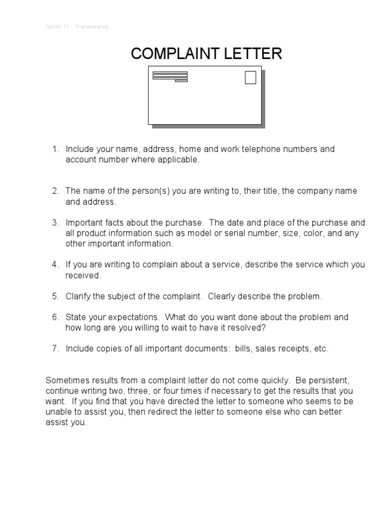 Writing an Effective Complaint Letter | PDF | Law