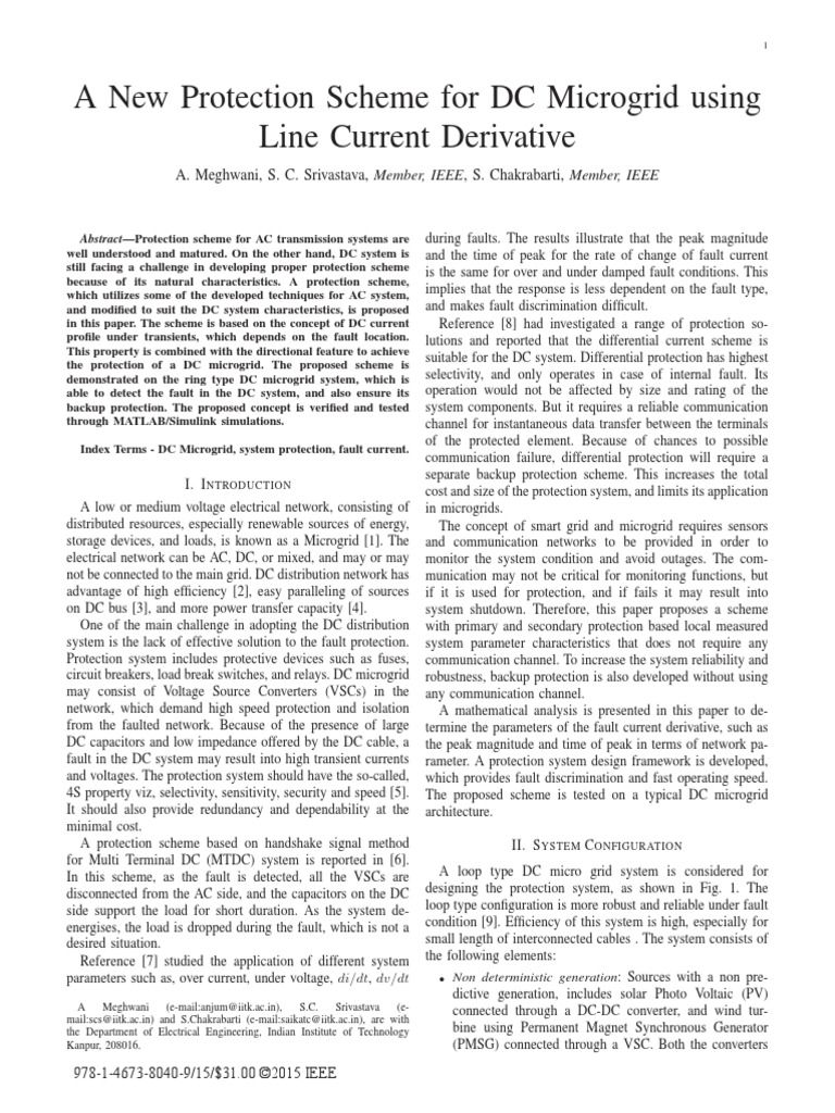 A New Protection Scheme For DC Microgrid Using | PDF | Direct Current ...