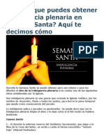 Sabías Que Puedes Obtener Indulgencia Plenaria en Semana Santa