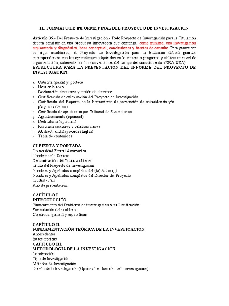Formato de Informe Final de Investigación | PDF