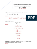 Matemática Básica para Administração Pública - AP3 - 2017.1