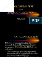 Antiglobulin Test and Antibody Detection: AHLS 311