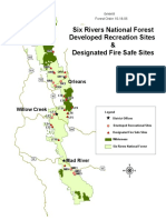 Six Rivers National Forest map of recreation sites and fire-safe sites