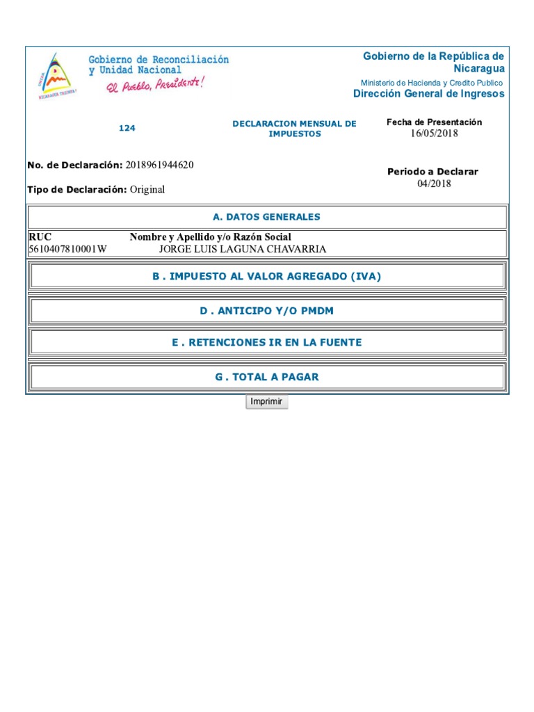Dirección General de Ingresos DGI - República de Nicaragua PDF | PDF
