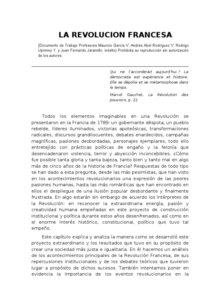 Análisis de la Revolución Francesa | PDF | revolución Francesa | Nobleza
