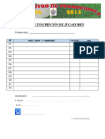 Ficha de Inscripción de Jugadores