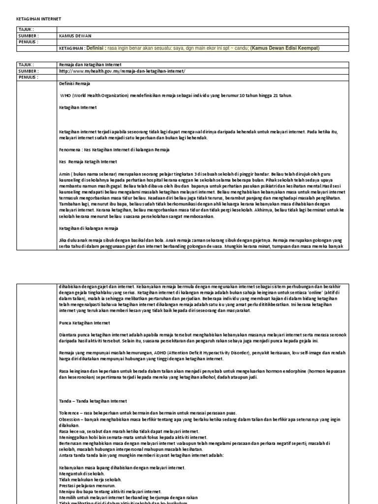 Ketagihan Internet Pdf
