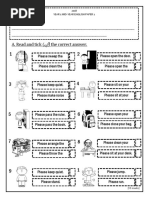 A. Read and Tick The Correct Answer.: 2018 Year 1 Mid-Year English Paper 1