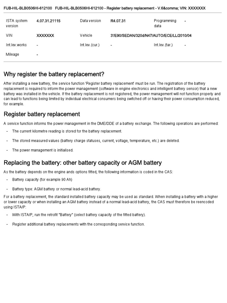 Why Register The Battery Replacement? | PDF | Battery (Electricity ...