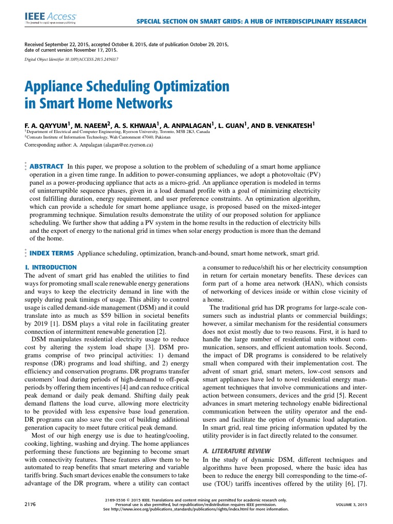 Appliance Scheduling in Smart Homes | PDF | Photovoltaics | Smart Grid