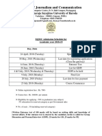 MJMC New Admission Timeline 2018 19