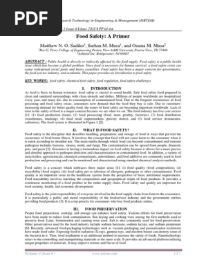 Food Safety: A Primer