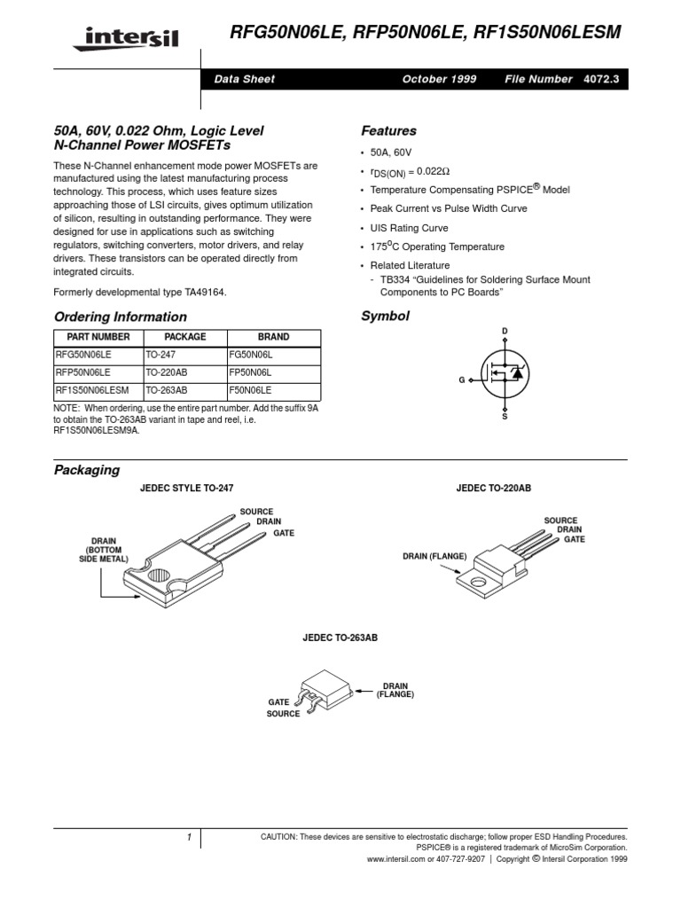 50N06 | Field Effect Transistor | Mosfet