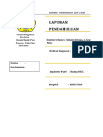 Laporan Pendahuluan: Student's Name: Yulianti Belopa, S. Kep Nim: Medical Diagnosis: Non Hemoragik Strok (NHS)