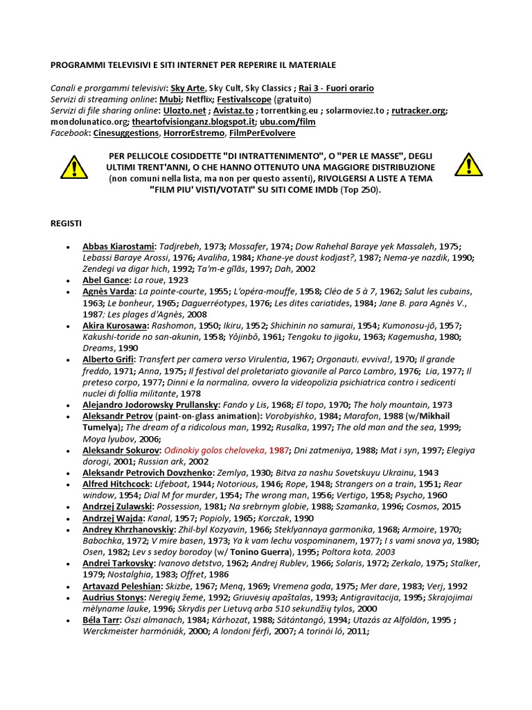 Lista Filmografia 2docx Leisure