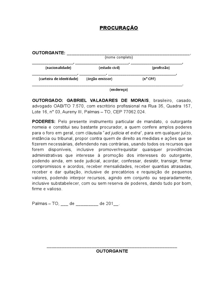 ModeloDE Procuração PROCURAÇÃO PESSOA FÍSICA (nome completo) , (nacionalidade
