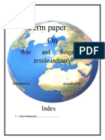 Term Paper On: Wto and Singapore Textile Industry