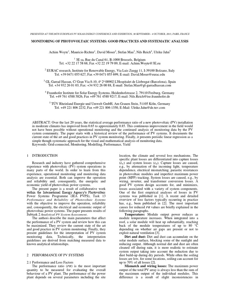 PV System Monitoring Best Practices | PDF | Photovoltaic System ...