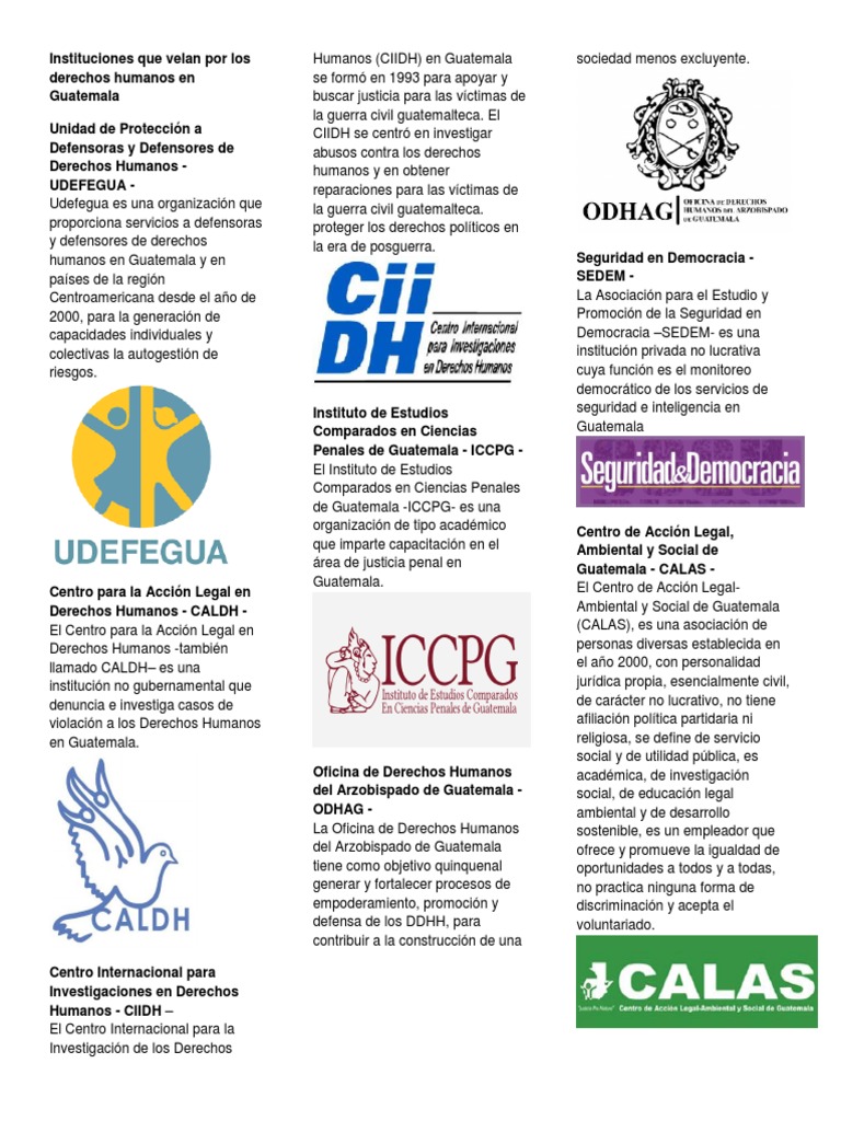 Instituciones de Derechos Humanos en Guatemala | PDF | Guatemala ...