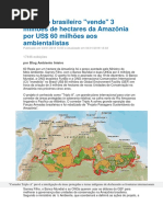 Governo brasileiro de hectares da Amazônia por US$ 60 milhões aos ambientalistas