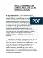 Vocacion y Eficiencia en El Laboratorio Clinico en Base Al Valor Tolerancia (1)