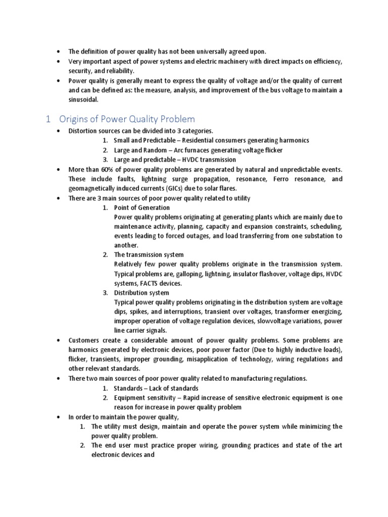 Identify The Type Of Power Quality Problem