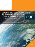 Evaluating Geoengineering As A Potential Respon Climate Change