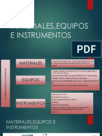 Materiales, Equipos e Instrumentos