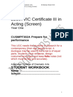 22307VIC Certificate III in Acting (Screen) : Student Workbook