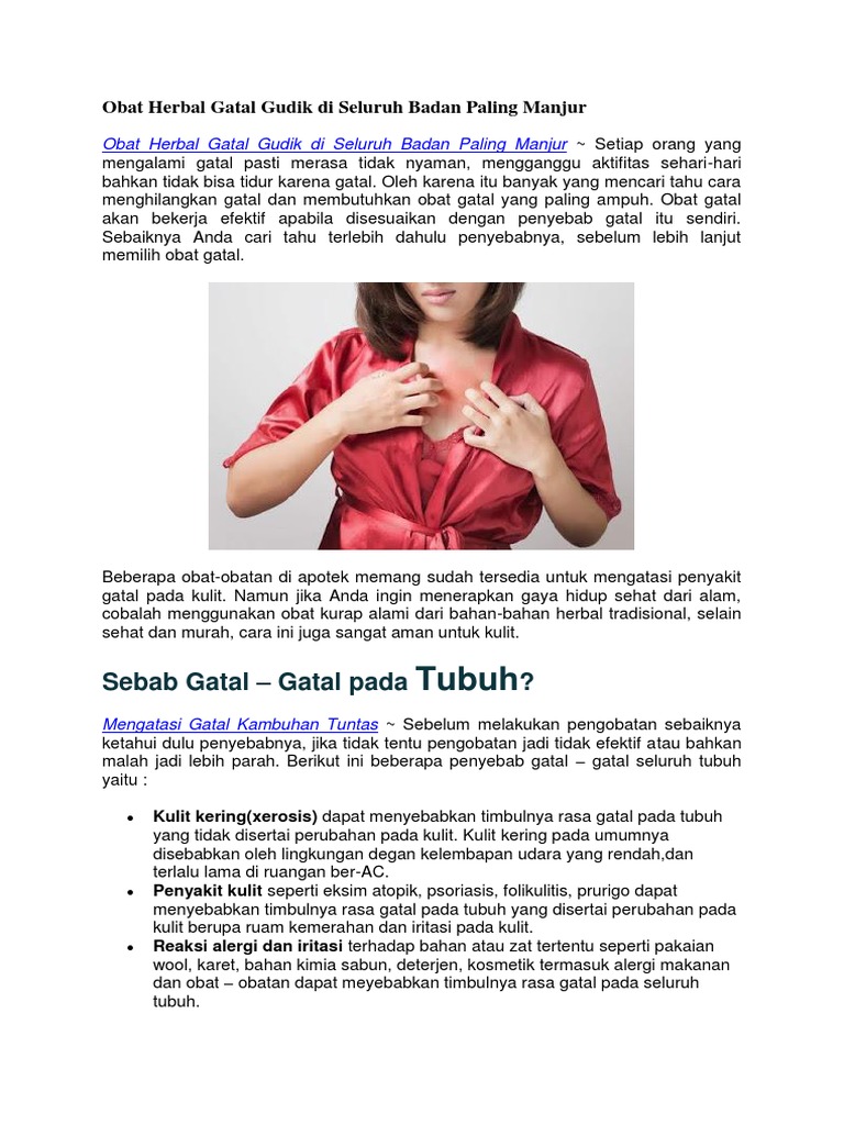 Cara Menghilangkan Gatal Di Seluruh Badan - Menghilangkan ...