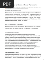 Transposition of Conductors in Power Transmission Lines