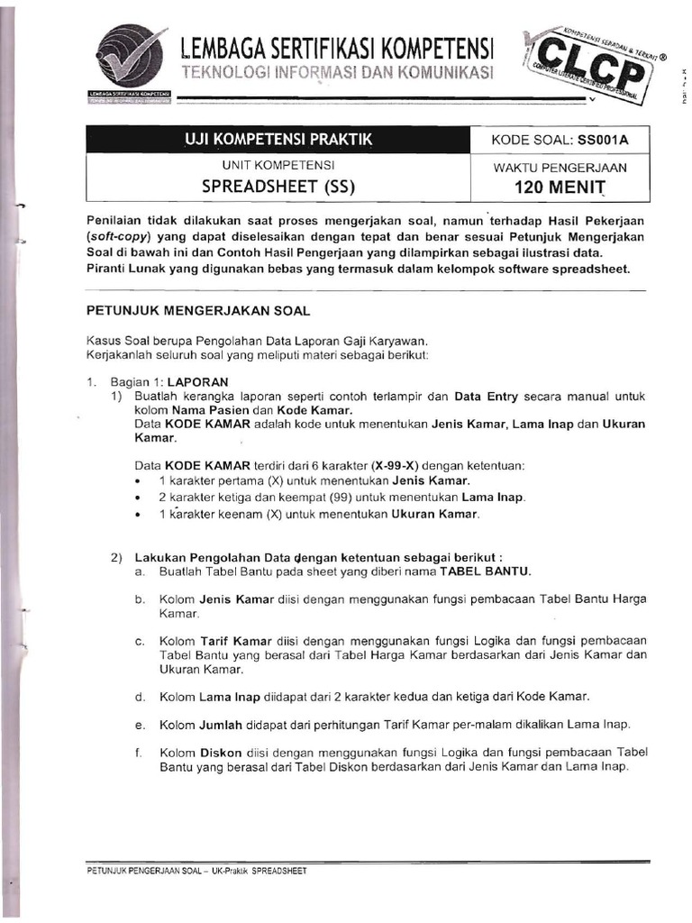 Ss001a Soal Clcp Lkp Lsp