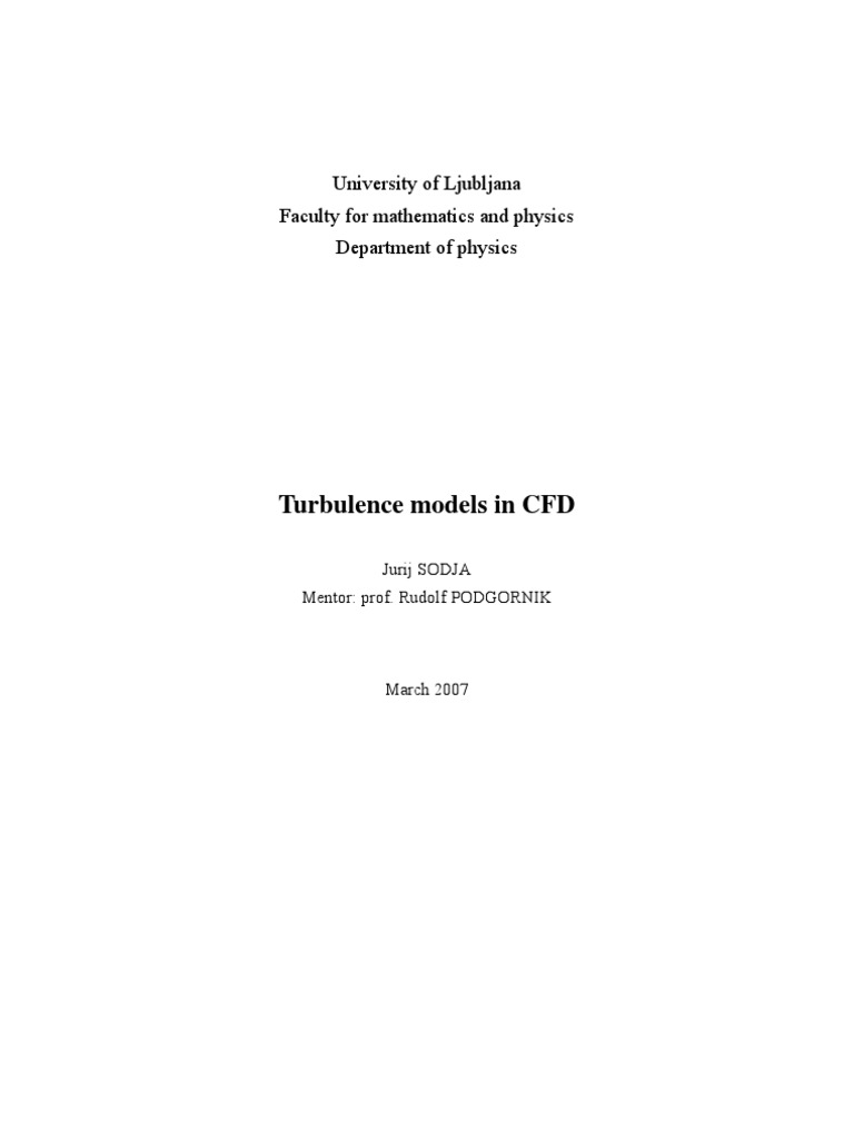 Turbulence Models in CFD | PDF
