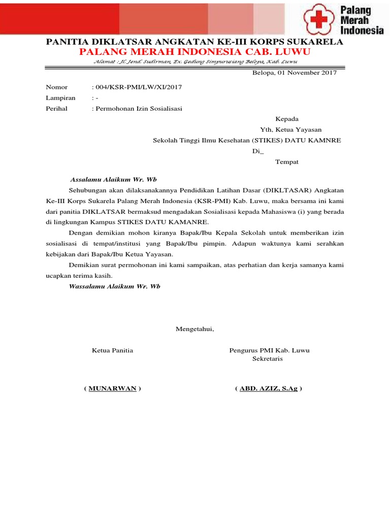 Surat Permohonan Sosialisasi Pdf
