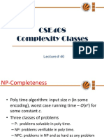 Lecture 40 (Complexity Classes)