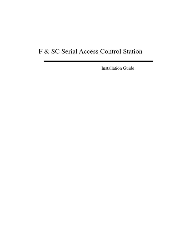 Access Control System Installation Guide | PDF | Access Control | Switch