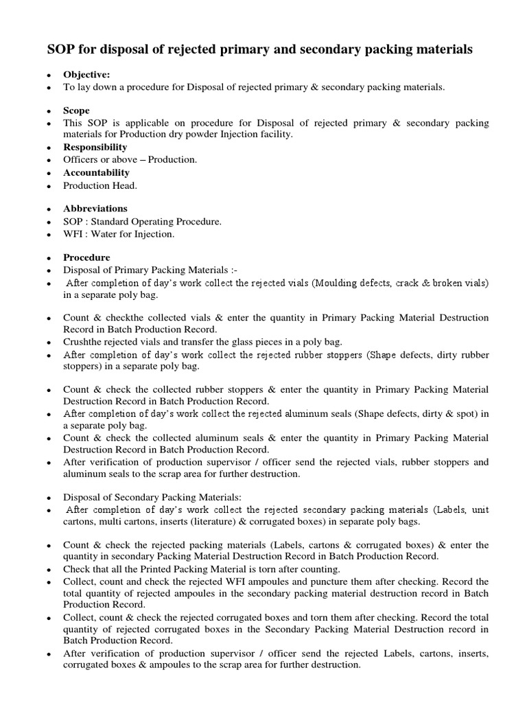 Destruction sop Hazardous Waste Waste Free 30day Trial Scribd