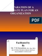 Preparation of A Corporate Plan For An Organization