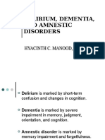 Delirium, Dementia, And Amnestic Disorders
