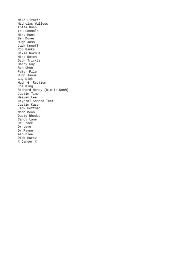 Silly Names