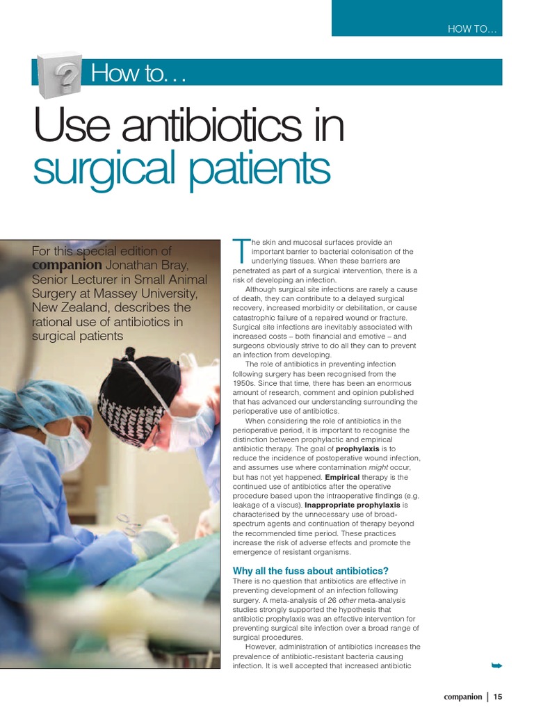 How to Use Antibiotics in Surgical Patients Surgery Antibiotics