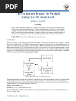 Text To Speech System For Punjabi Using Festival Framework